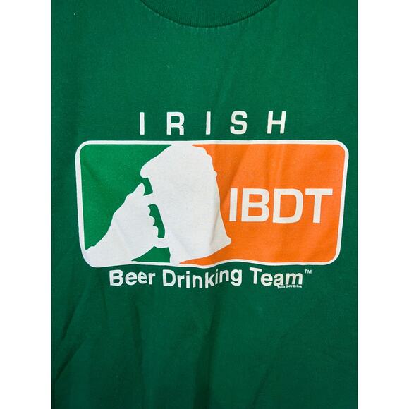 Vintage Irish Beer Drinking Team Shirt Alcohol Green Tee 2000s L Large - Picture 4 of 9